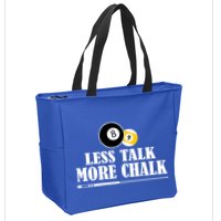 Father's Day Funny LESS TALK MORE CHALK BILLIARDS Pool Player Gift For Dad Zip Tote Bag