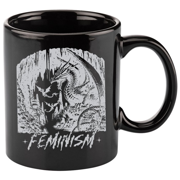 Feminism Dragon Fantasy 11oz C Handle Ceramic Mug