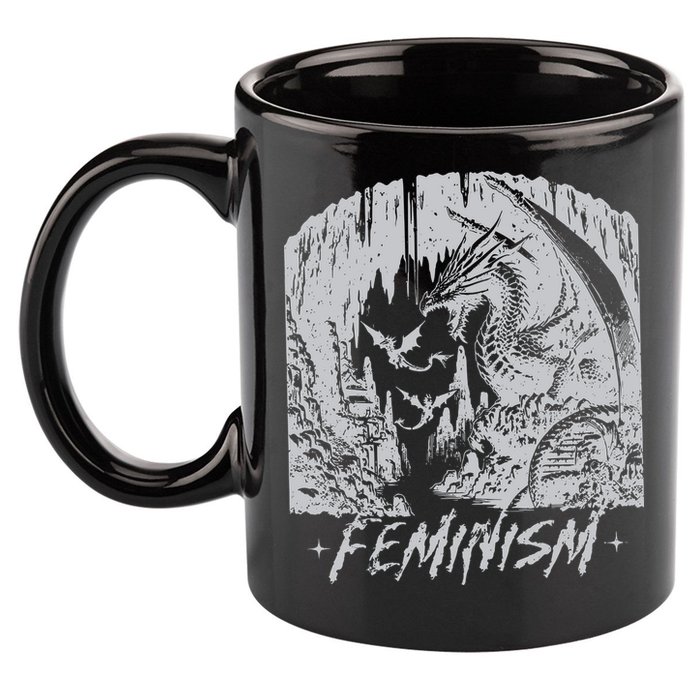 Feminism Dragon Fantasy 11oz C Handle Ceramic Mug