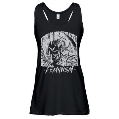 Feminism Dragon Fantasy Ladies Essential Flowy Tank