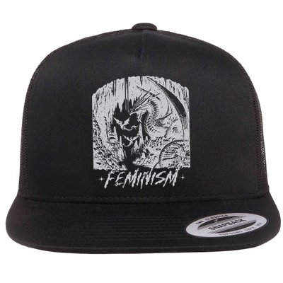 Feminism Dragon Fantasy Flat Bill Trucker Hat