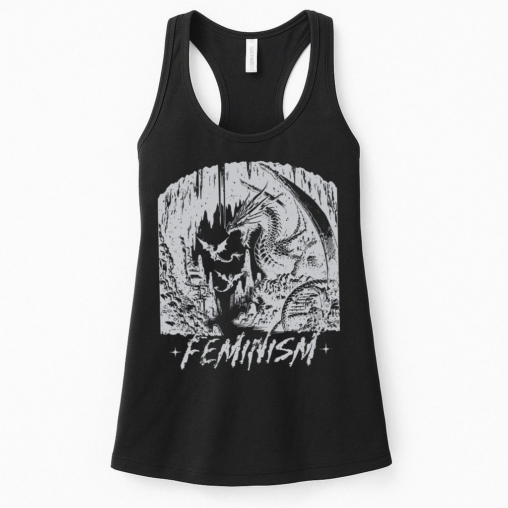 Feminism Dragon Fantasy Womens Tank Top