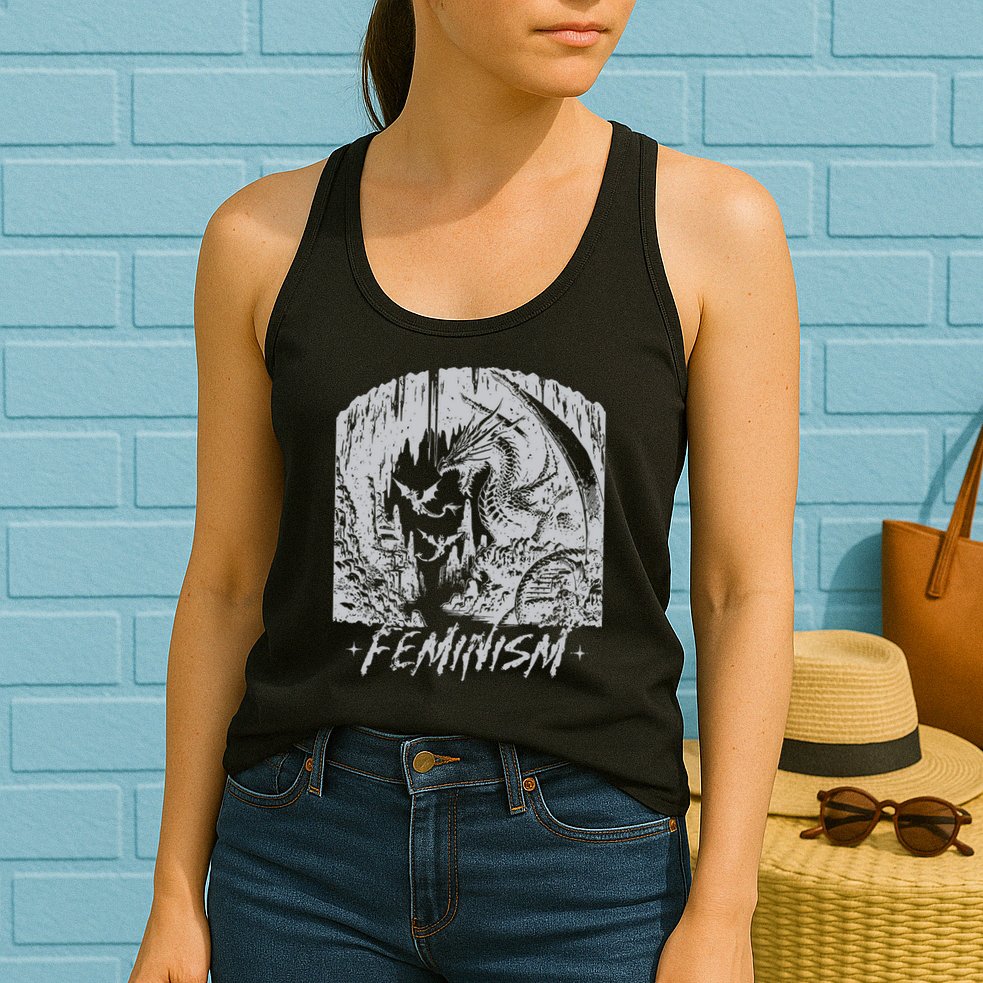 Feminism Dragon Fantasy Womens Tank Top