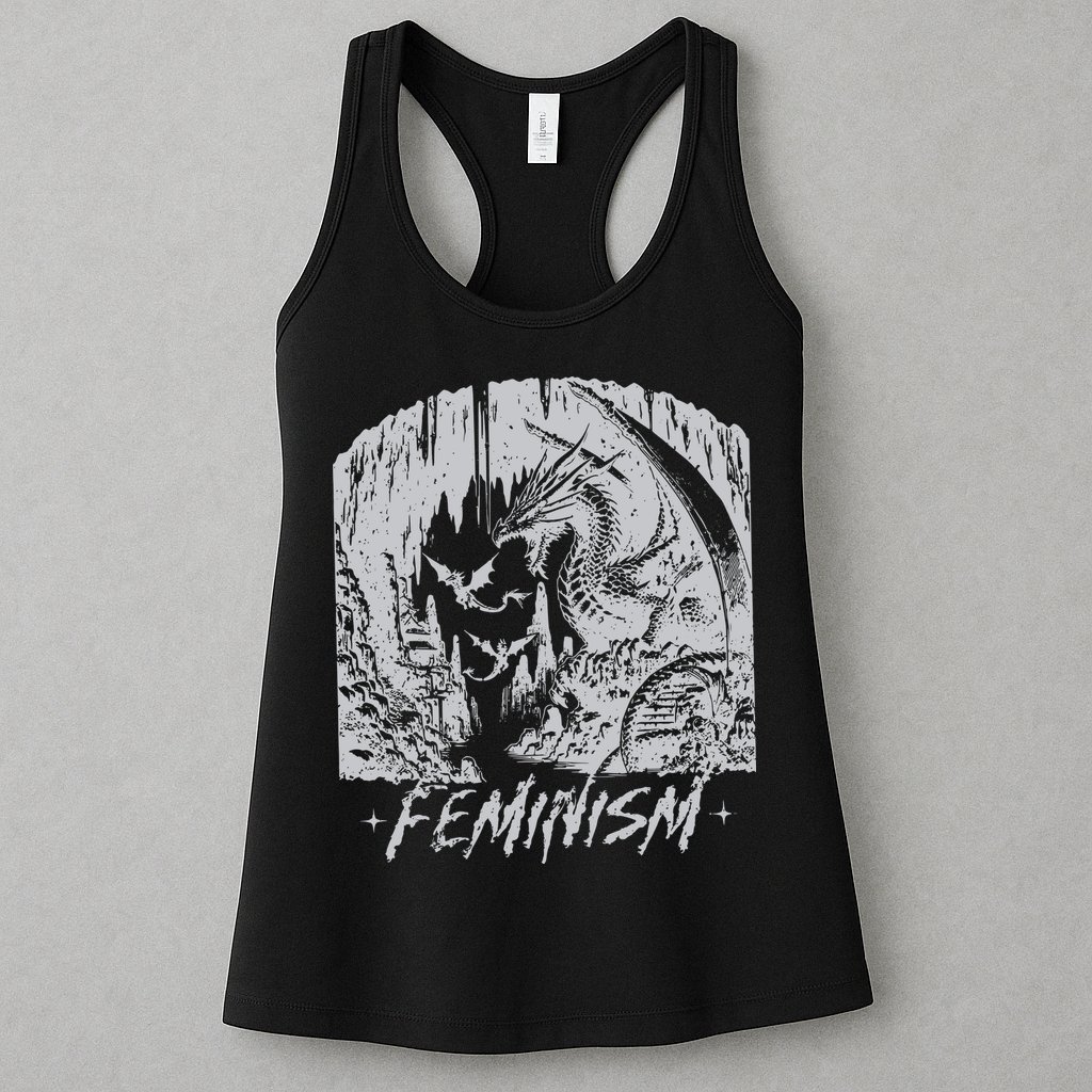 Feminism Dragon Fantasy Womens Tank Top