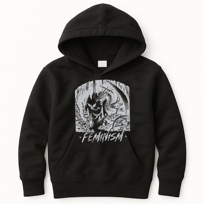 Feminism Dragon Fantasy Kids Hoodie