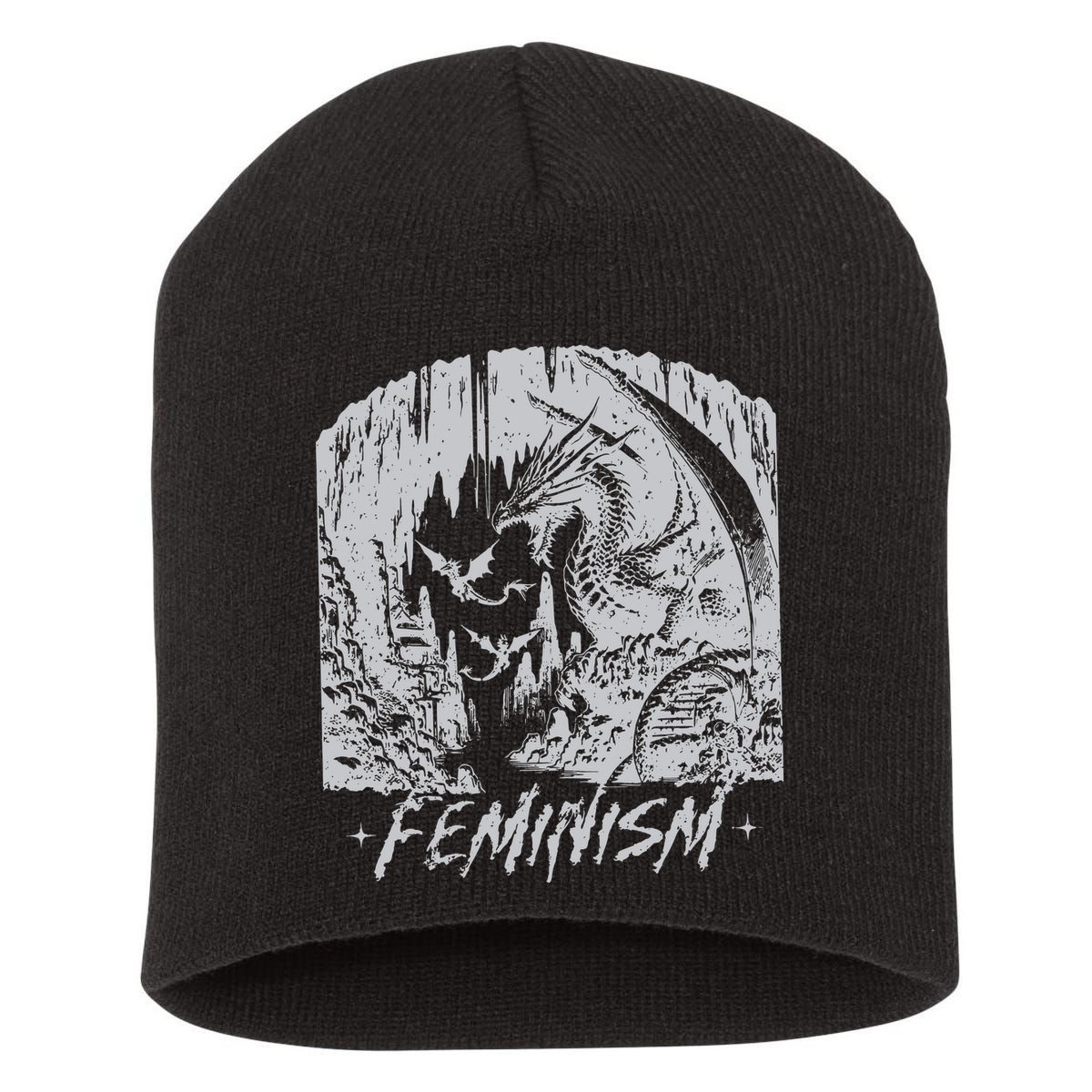 Feminism Dragon Fantasy Short Acrylic Beanie