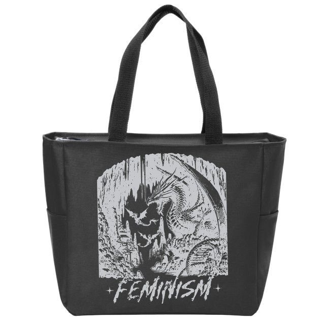Feminism Dragon Fantasy Zip Tote Bag
