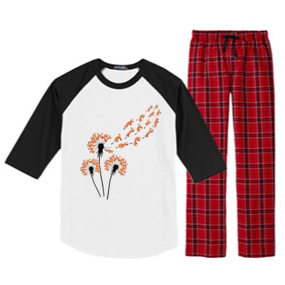 Flower Dandelion Foxes For Fox Lover Fox Raglan Sleeve Pajama Set