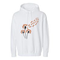 Flower Dandelion Foxes For Fox Lover Fox Garment-Dyed Fleece Hoodie