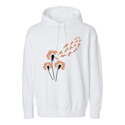 Flower Dandelion Foxes For Fox Lover Fox Garment-Dyed Fleece Hoodie