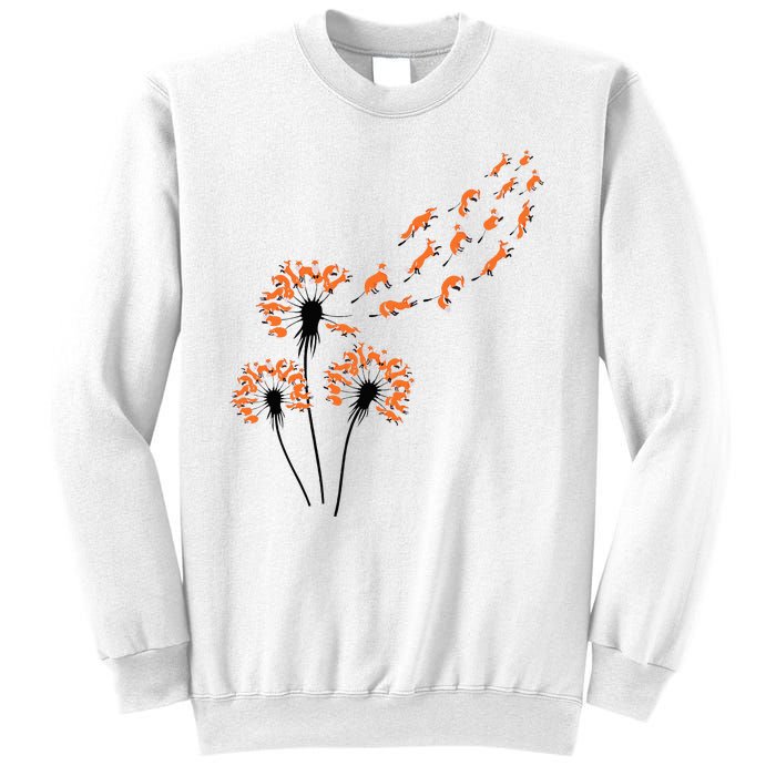 Flower Dandelion Foxes For Fox Lover Fox Sweatshirt