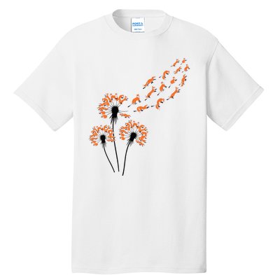 Flower Dandelion Foxes For Fox Lover Fox Tall T-Shirt