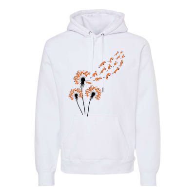 Flower Dandelion Foxes For Fox Lover Fox Premium Hoodie