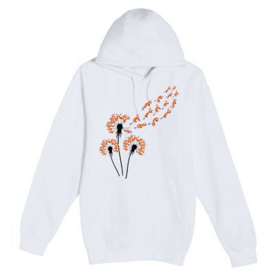 Flower Dandelion Foxes For Fox Lover Fox Premium Pullover Hoodie