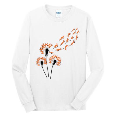 Flower Dandelion Foxes For Fox Lover Fox Tall Long Sleeve T-Shirt