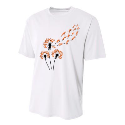 Flower Dandelion Foxes For Fox Lover Fox Performance Sprint T-Shirt