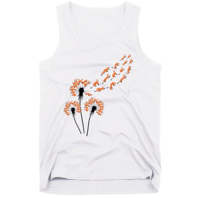 Flower Dandelion Foxes For Fox Lover Fox Tank Top