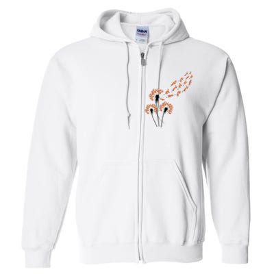 Flower Dandelion Foxes For Fox Lover Fox Full Zip Hoodie