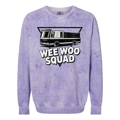 Funny Design For And Adults Wee Woo Squad Fire Truck Colorblast Crewneck Sweatshirt