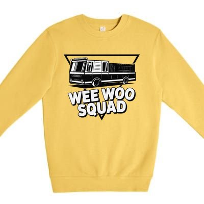 Funny Design For And Adults Wee Woo Squad Fire Truck Premium Crewneck Sweatshirt