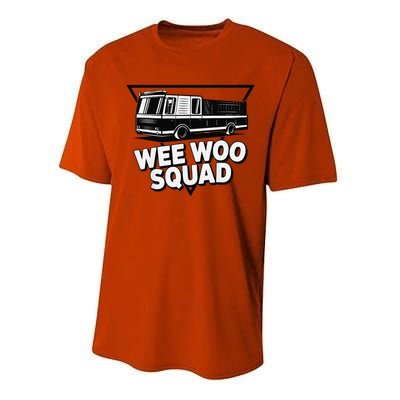 Funny Design For And Adults Wee Woo Squad Fire Truck Performance Sprint T-Shirt