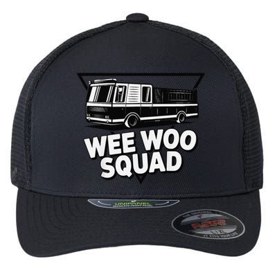 Funny Design For And Adults Wee Woo Squad Fire Truck Flexfit Unipanel Trucker Cap