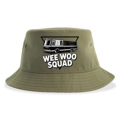 Funny Design For And Adults Wee Woo Squad Fire Truck Sustainable Bucket Hat