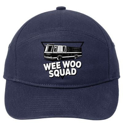 Funny Design For And Adults Wee Woo Squad Fire Truck 7-Panel Snapback Hat