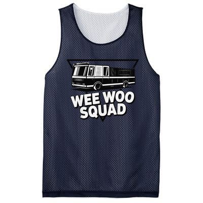 Funny Design For And Adults Wee Woo Squad Fire Truck Mesh Reversible Basketball Jersey Tank