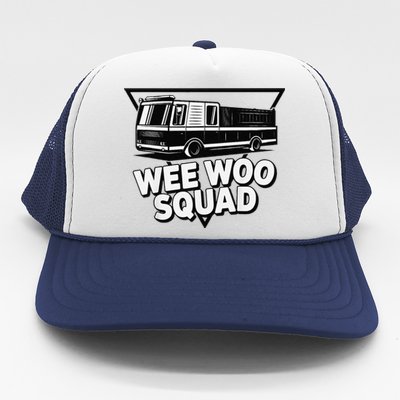 Funny Design For And Adults Wee Woo Squad Fire Truck Trucker Hat