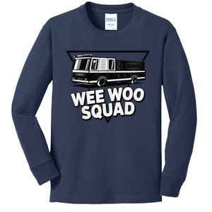 Funny Design For And Adults Wee Woo Squad Fire Truck Kids Long Sleeve Shirt