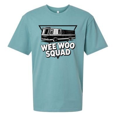 Funny Design For And Adults Wee Woo Squad Fire Truck Sueded Cloud Jersey T-Shirt