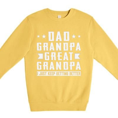 Fathers Day From Grandkids Dad Grandpa Great Grandpa Premium Crewneck Sweatshirt