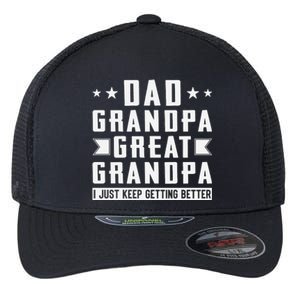 Fathers Day From Grandkids Dad Grandpa Great Grandpa Flexfit Unipanel Trucker Cap