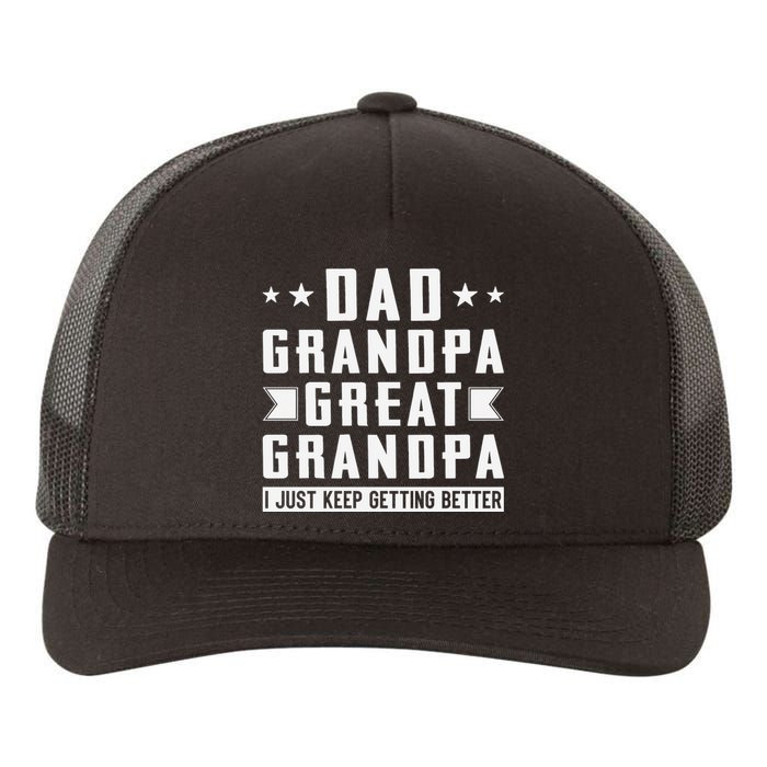 Fathers Day From Grandkids Dad Grandpa Great Grandpa Yupoong Adult 5-Panel Trucker Hat