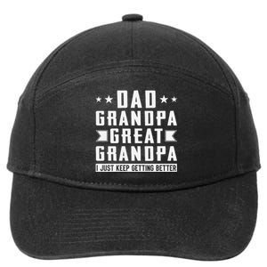 Fathers Day From Grandkids Dad Grandpa Great Grandpa 7-Panel Snapback Hat