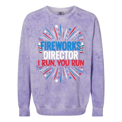 Fireworks Director Funny 4th Of July Firework Director Colorblast Crewneck Sweatshirt