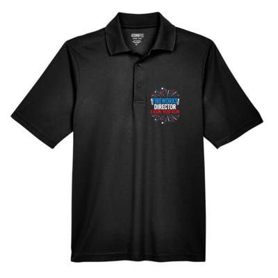 Fireworks Director Funny 4th Of July Firework Director Men's Origin Performance Piqué Polo