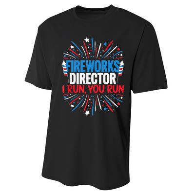 Fireworks Director Funny 4th Of July Firework Director Performance Sprint T-Shirt