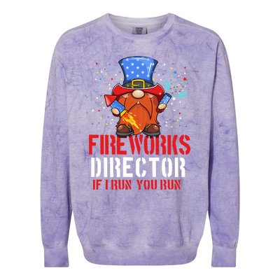 Fireworks Director Funny 4th Of July Gnome Firework Director Cute Gift Colorblast Crewneck Sweatshirt