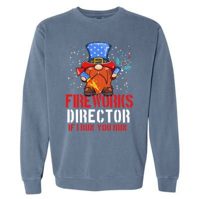 Fireworks Director Funny 4th Of July Gnome Firework Director Cute Gift Garment-Dyed Sweatshirt