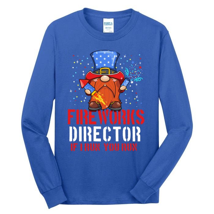 Fireworks Director Funny 4th Of July Gnome Firework Director Cute Gift Tall Long Sleeve T-Shirt