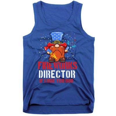 Fireworks Director Funny 4th Of July Gnome Firework Director Cute Gift Tank Top