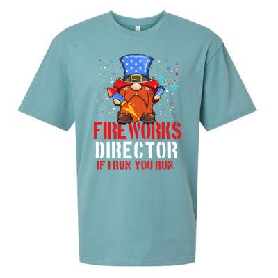 Fireworks Director Funny 4th Of July Gnome Firework Director Cute Gift Sueded Cloud Jersey T-Shirt