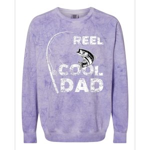 Fathers Day Funny Fisherman Reel Cool Dad Fishing Lover Colorblast Crewneck Sweatshirt