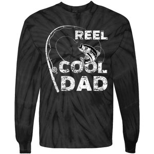 Fathers Day Funny Fisherman Reel Cool Dad Fishing Lover Tie-Dye Long Sleeve Shirt