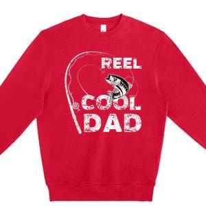 Fathers Day Funny Fisherman Reel Cool Dad Fishing Lover Premium Crewneck Sweatshirt