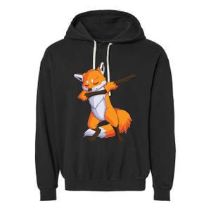 Fox Dabbing Fox Funny Animal Foxes Lover Garment-Dyed Fleece Hoodie