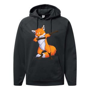 Fox Dabbing Fox Funny Animal Foxes Lover Performance Fleece Hoodie