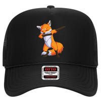 Fox Dabbing Fox Funny Animal Foxes Lover High Crown Mesh Back Trucker Hat